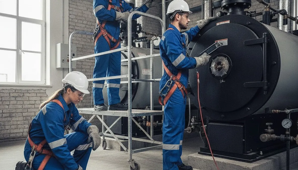 San Jose, CA plumber repairing a boiler for reliable home heating service