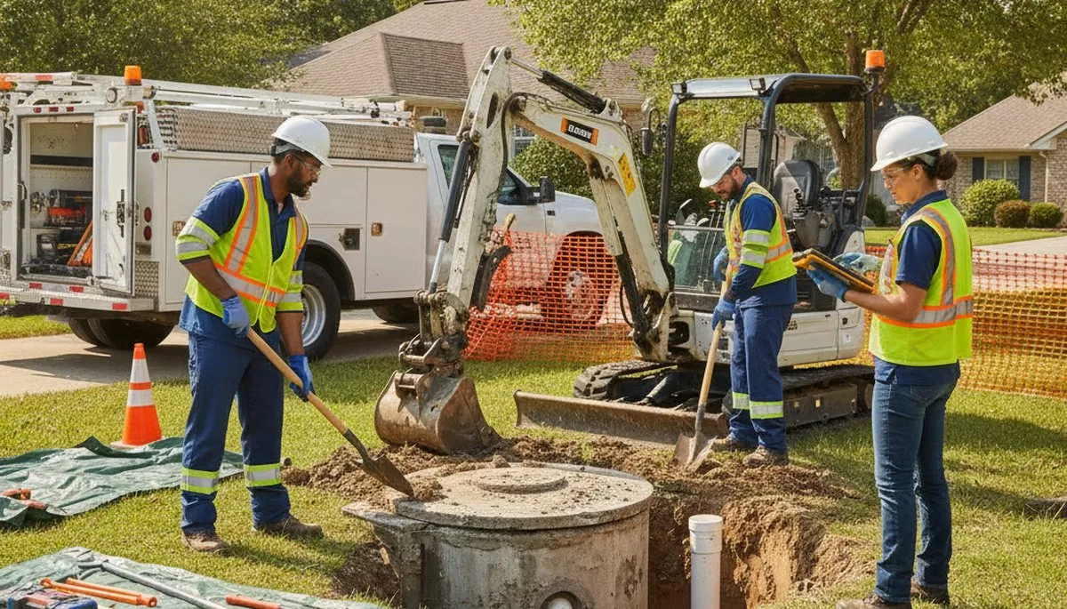 San Jose, CA plumber inspecting septic system for home repair service