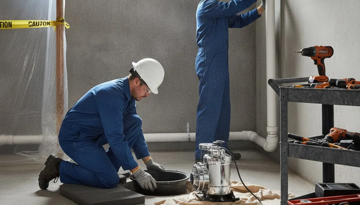 San Jose, CA plumber installing sump pump for home flood protection